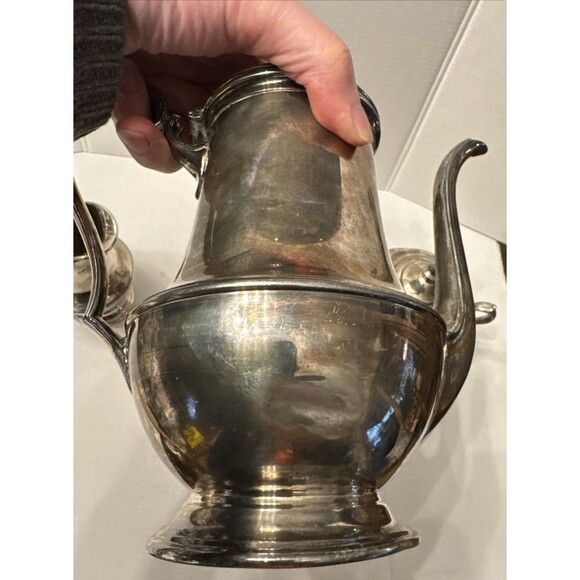 Vintage Forbes Silver Co Tea Coffee Set Teapot Sugar Cream/Lid Silverplate 1890s - Picture 7 of 15